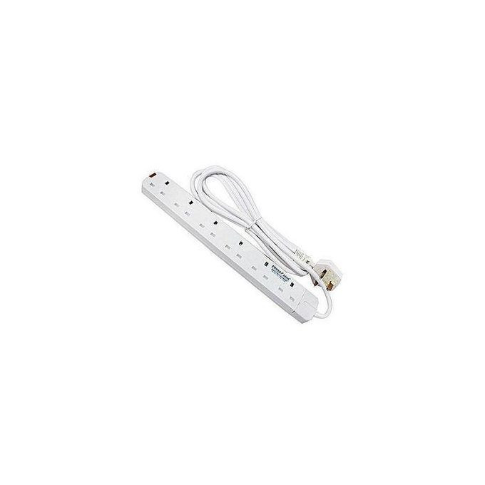 Power King Original 6 Way Durable Extension Cable - White