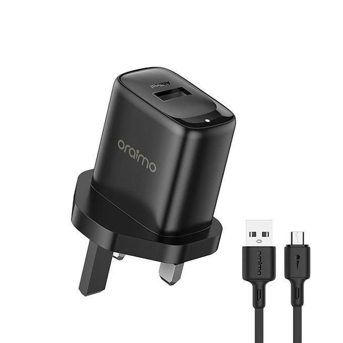 Oraimo Firefly Fast Charging Charger Kit with Fast Micro USB-Black, White