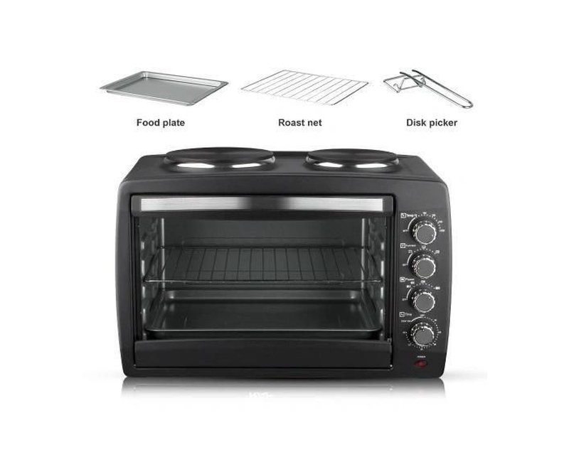 Hoffmans 55L / 55 liters Electric Oven With Double Hot plates - Black