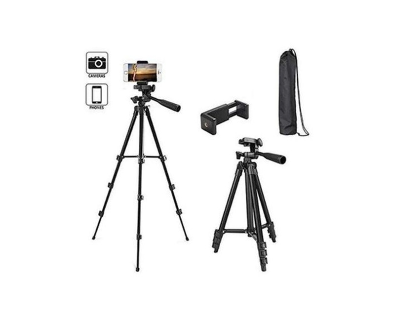 Professional Foldable Heavy Duty Phone And Camera Tripod 3388 - Black
