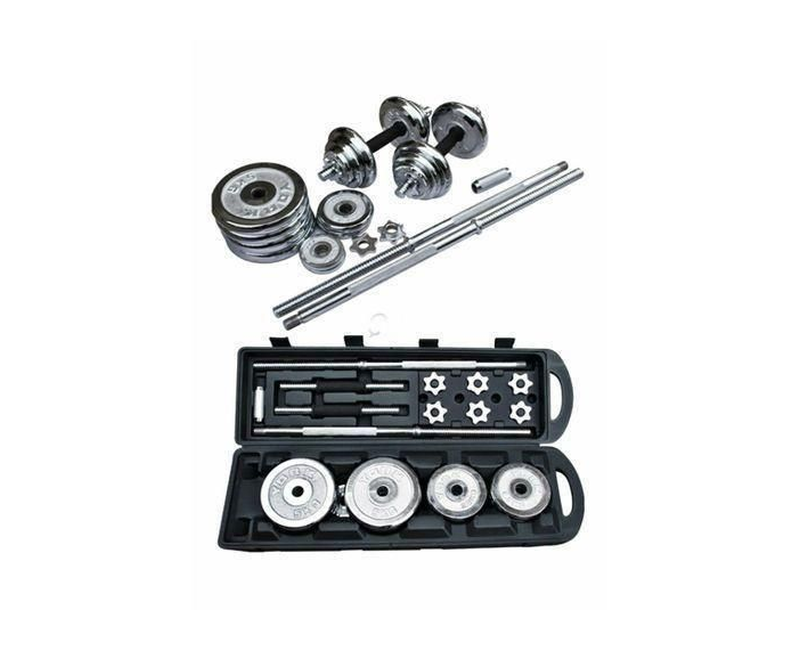 York Barbell And Dumbbells/ Dumbells Set, 50kg / 50 kg - Silver