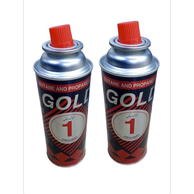 One pair Of Butane Gas Canister 220g-Red/Silver