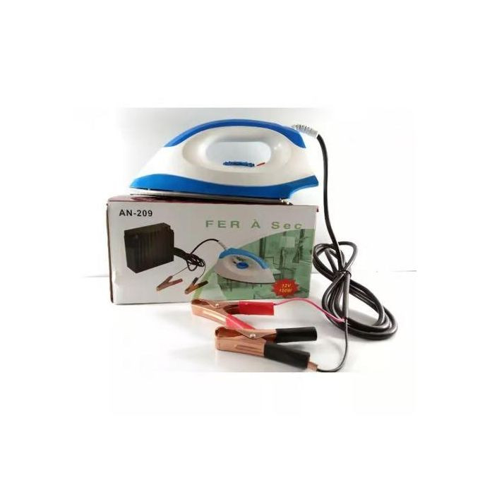 DC/Solar Battery Dry Flat Iron 12v 150w - White/Blue