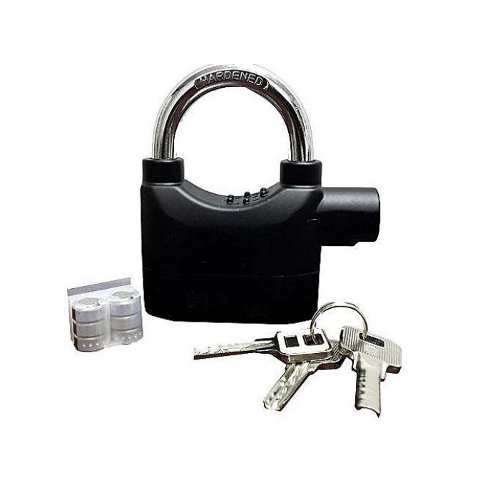 Kinbar Siren Alarm Padlock -Zinc Alloy - Black
