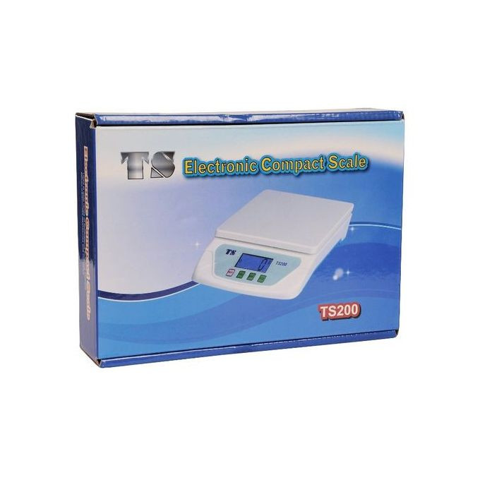Digital Electronic Compact Weighing Scale Kitchen Laboratory - White