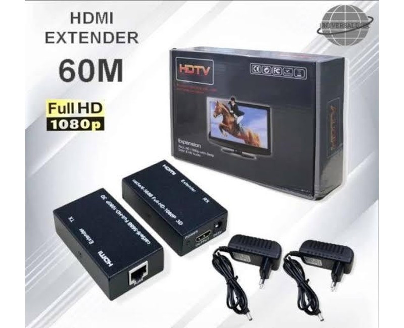 HDTV-60M Expansion Full HD 1080p Extender Hdmi Extender 60 Meter Hdtv-60M Full Hd 2080P - Black
