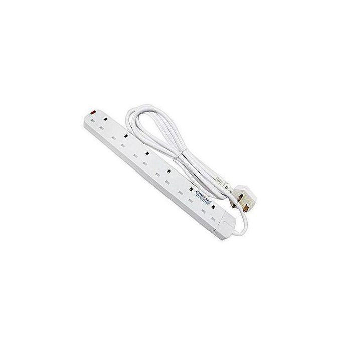 Power King 6 Way Extension Cable - White