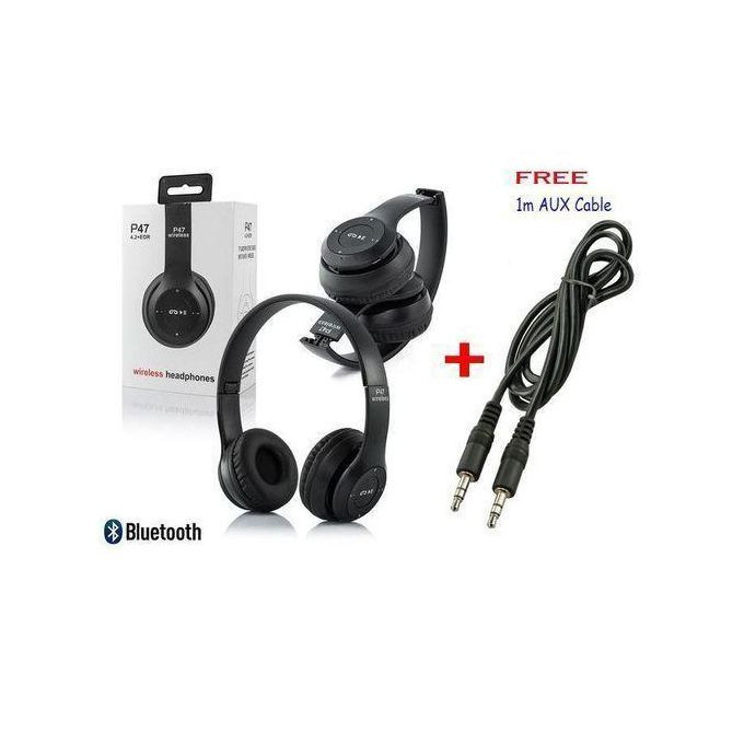 P47 Wired Headphone // Bluetooth Headphone Wireless + AUX Cable