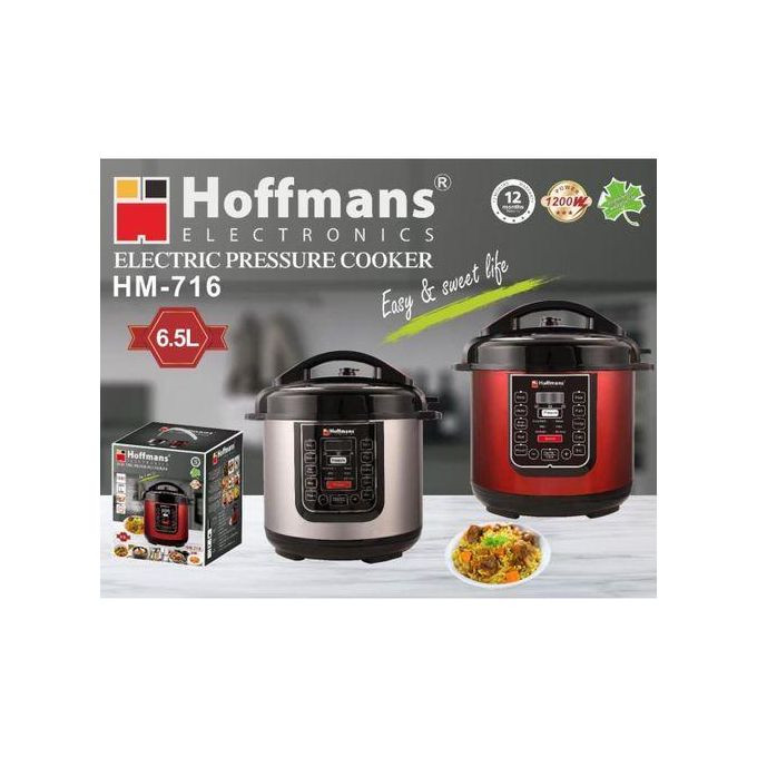 Hoffmans Original 6.5L Genuine 14 In 1 Digital Electric Pressure Cooker - Red, Silver