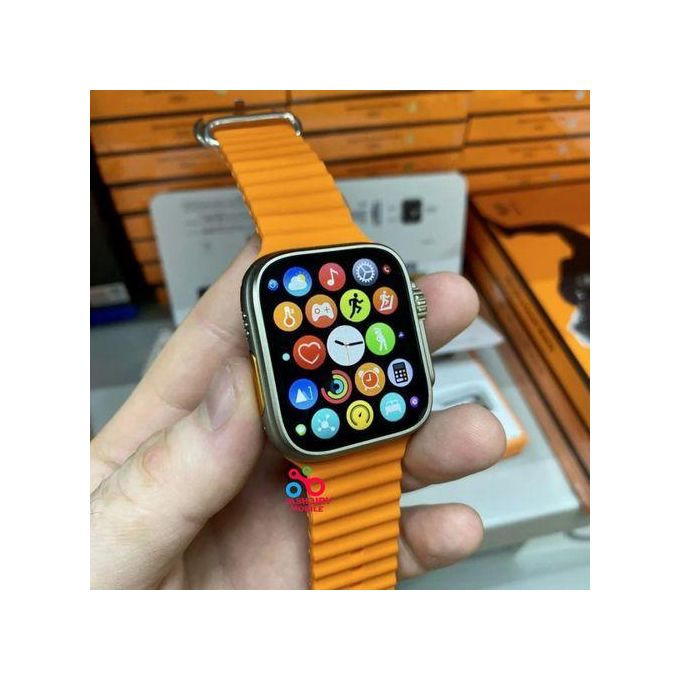 Plus Ultra Smart Watch,Iphone, Android- Biggest Screen 49 MM,The Highest Reselution-Band Lock-Orange