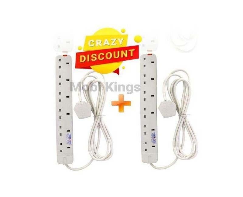 Power King 2pcs 6way Outlet Power Extension Cable