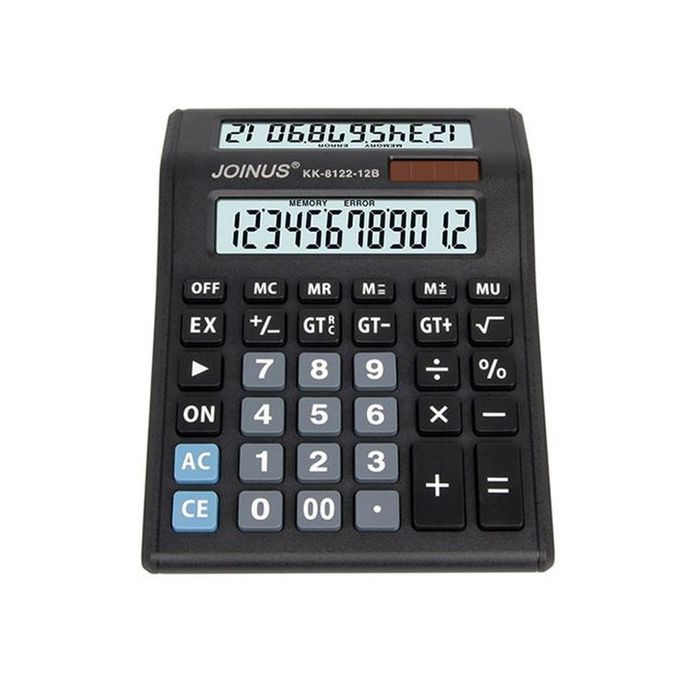 12 Digit Large Lcd Display Calculator - Black