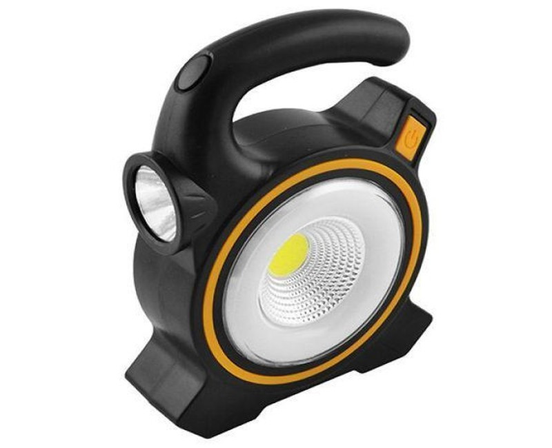 Solar Rechargeable COB LED Flood Light. - Black