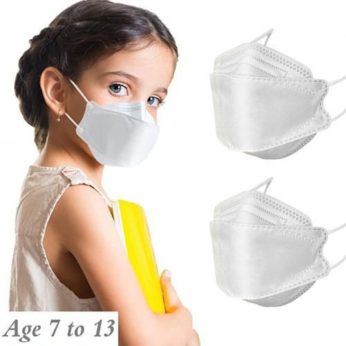 KF94 10pcs Kids Disposable Face Mask for Ages 7-13 Children - White