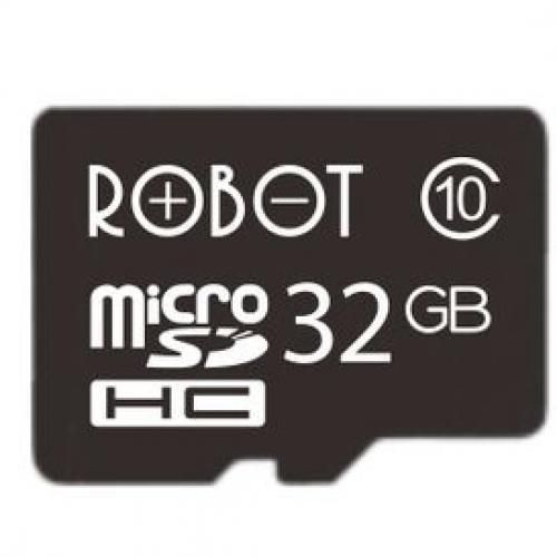 Robot 32GB Class 10 MicroSDHC Memory Card - Black