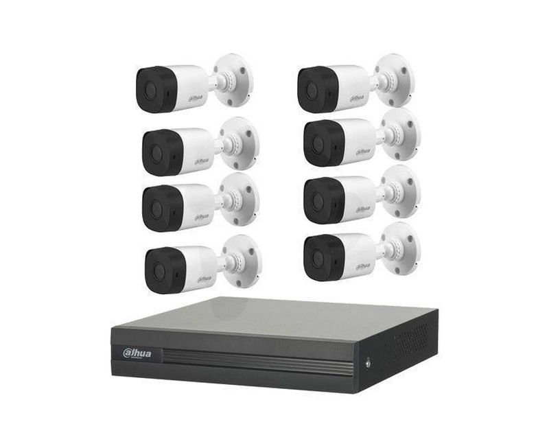 Hikvision Full kits 8 Channel DVR Kit + 8 Full HD Outdoor 1080P Cameras - white