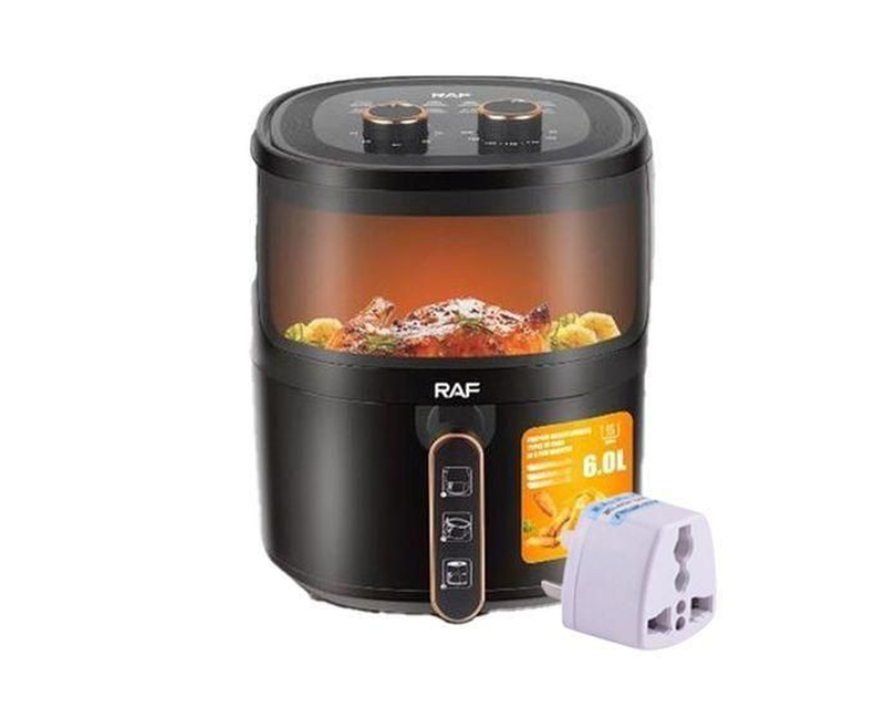 RAF High Efficient 6 Liters / 6L Electric Airfryer For Frying Food Without Oil-Black
