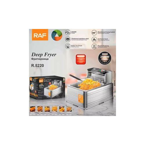 RAF 5.5 Liters / 5.5L Commercial Electric Single Deep Fryer-Stainless steel. - Silver