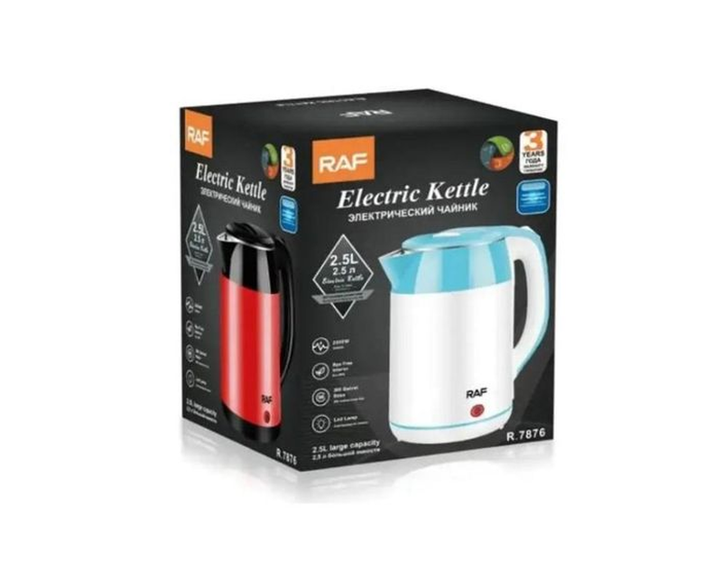 RAF 2.5 Litres Fast-boiling Electric Kettle 2.5L R.7876 – Cool To Touch & Stainless Steel – 2000W - Multicolour
