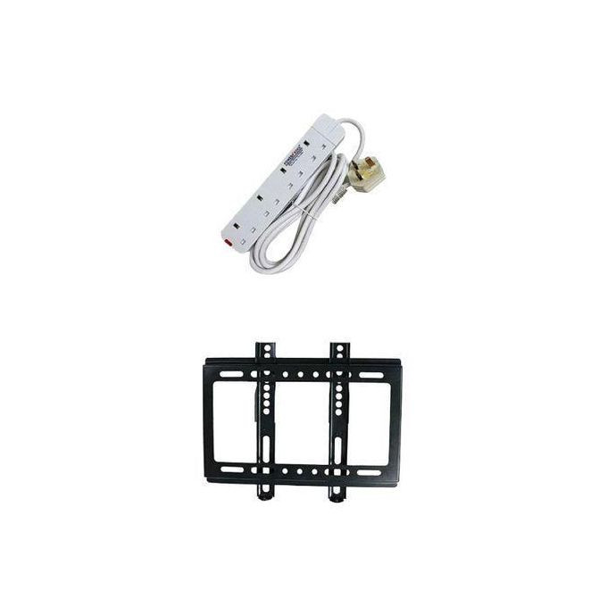 Original 4 Way Power King Extension Cable & 14 to 42 TV Wall Mount - Black,White