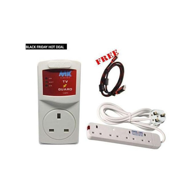 TV Guard + 4 Way Socket Extension + FREE 1.5M HDMI