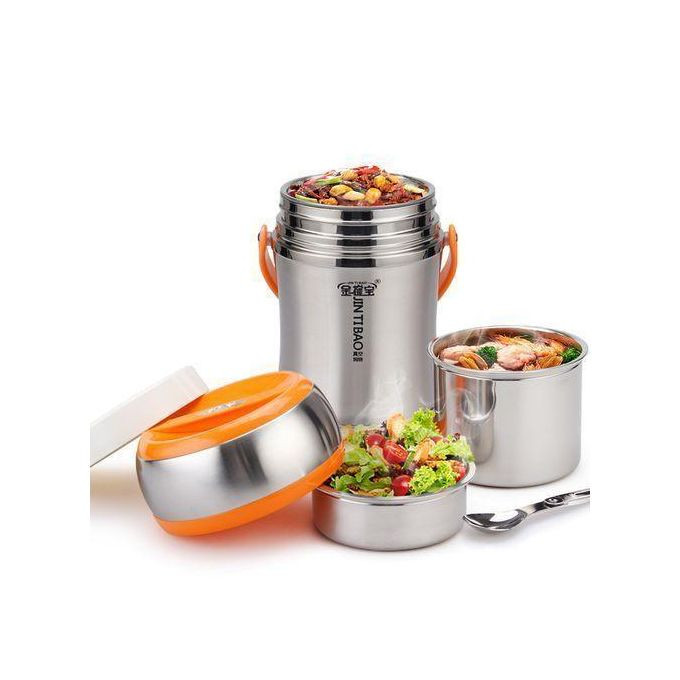 3Liters Original Food Flask - Silver, Lids may Vary