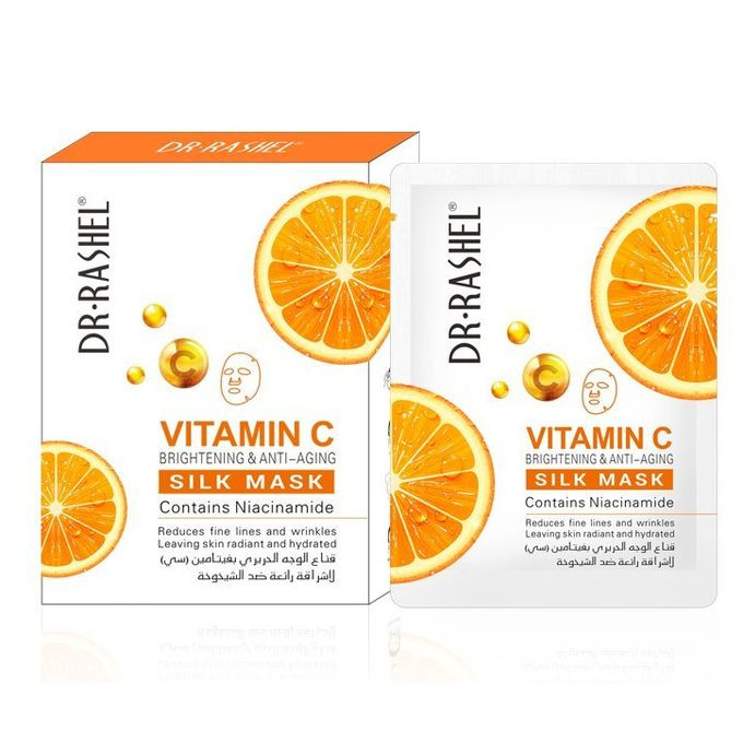 Dr Rashell Vitamin C Brightening & Anti-Aging Silk Mask 28g/bag, 5bags/box