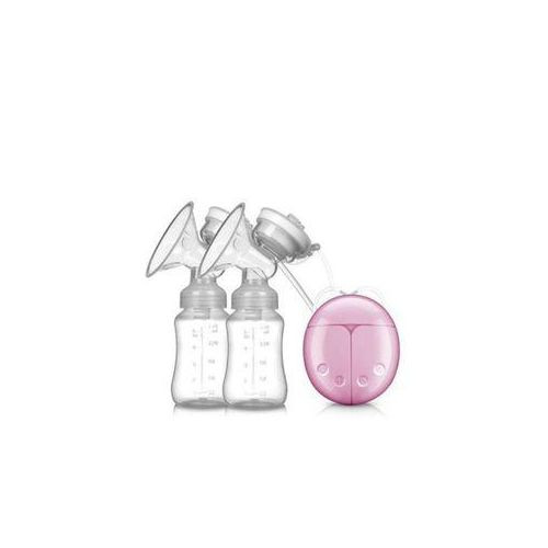 Portable Rechargeable Double Electric Breast Pump With 2 Baby Milk Bottles - Color May Vary