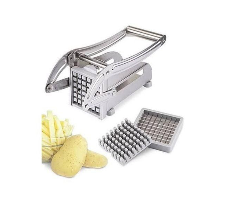 Stainless steel 2 Blades Potato/ chips Chipper Slicer Chips Cutter Chopper - Silver