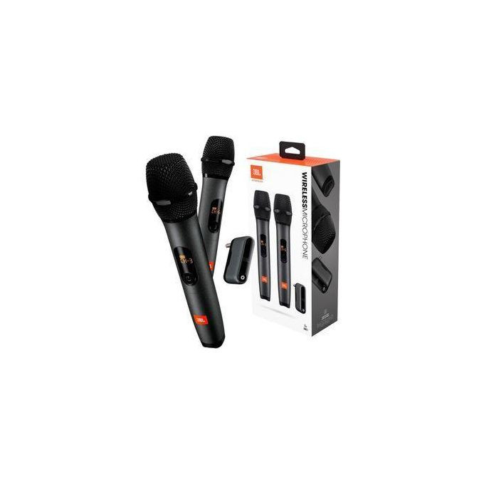 Jbl PartyBox Wireless Two Microphone System with Dual-Channel Receiver, Black
