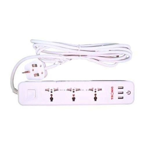 Tronics Tronic 3-Way Universal 3 USB Ports Extension - White