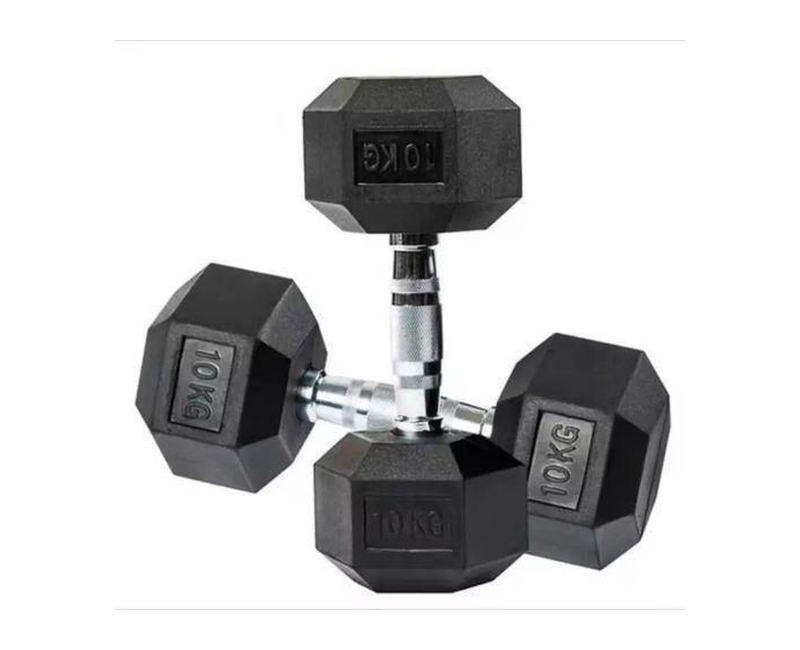 2Pcs Weight Lifting Fitness Exercise Dumbbells / Dumbells 10KGS/ 10 kgs - Black/Silver