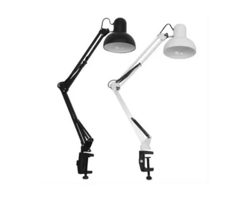 Adjustable Metal Desk Clamp light , Swing Arm Desk Lamp - Black, White