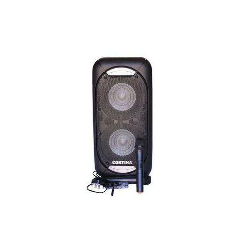 Cortina 0" Inch Durable Bluetooth Multimedia Dual Rechargeable Amplified Public Address Speaker With Strong Battery, Several Days On A Single Charge - Black