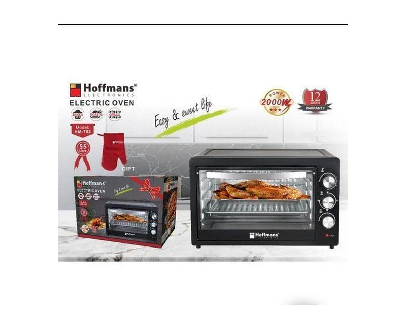Hoffmans 55L/ 55 liters Electric Oven with rotisserie - Black