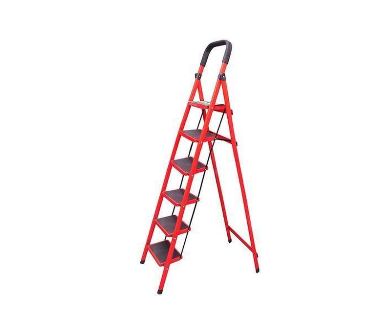 6 Steps Multi-purpose Foldable Ladder-Red