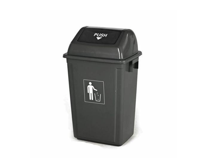 50L / 50 liters Plastic Swing Lid Waste bin - Grey