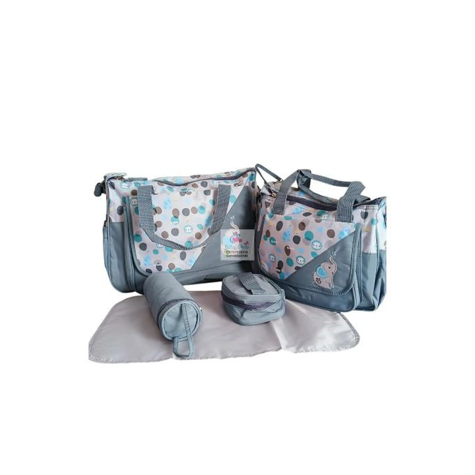 5 Piece Baby Diaper Changing Bag Set - Grey/Blue