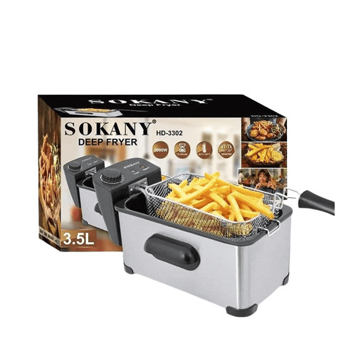 Sokany "3.5L Electric Deep Fryer-Stainless Steel Silver