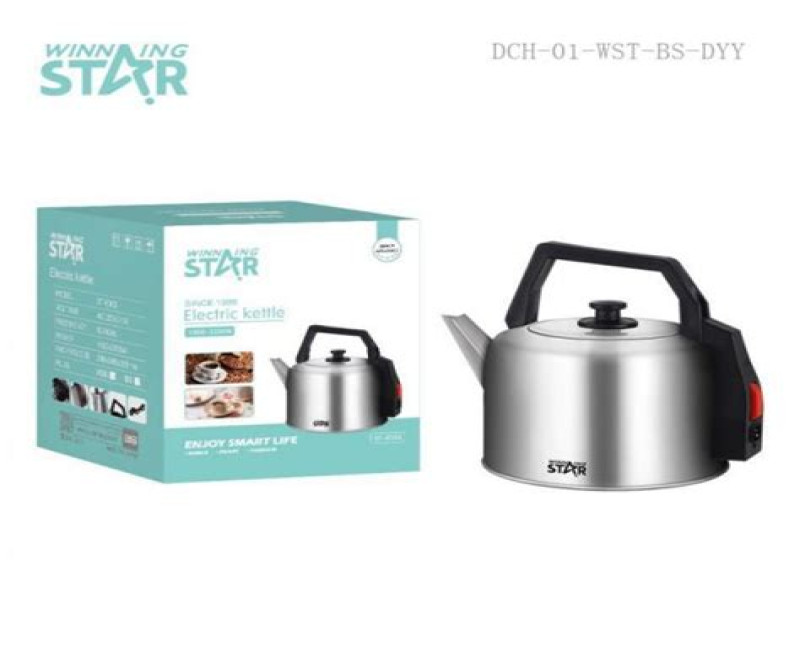 Winningstar 5 Litre Cordless Stainless Steel Electric Kettle  Silver