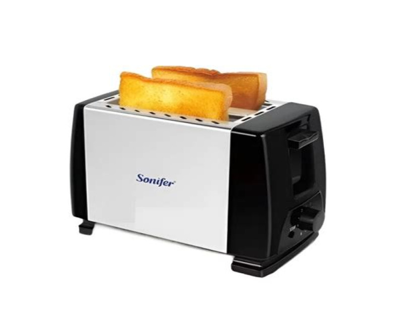 Sonifer 2 Slice Bread Toasters - Silver, Black