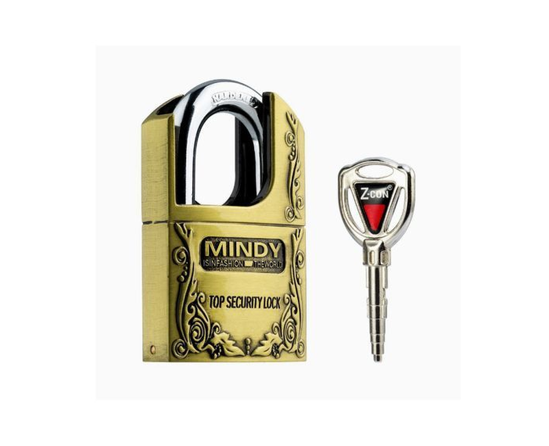 Mindy Anti-Theft Hard Steel Keyed Security Padlock - Golden