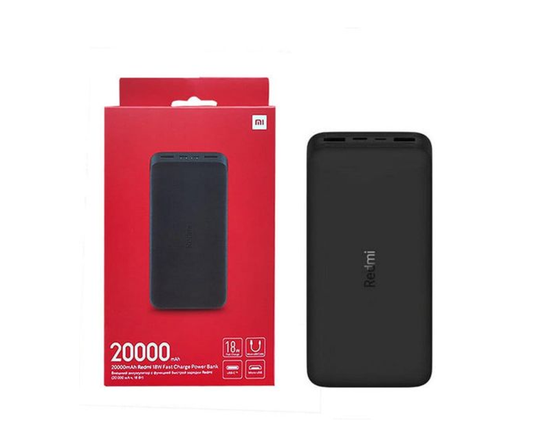 XIAOMI Mi 20000mAh Redmi 18W Fast Charge Power Bank Black Colour
