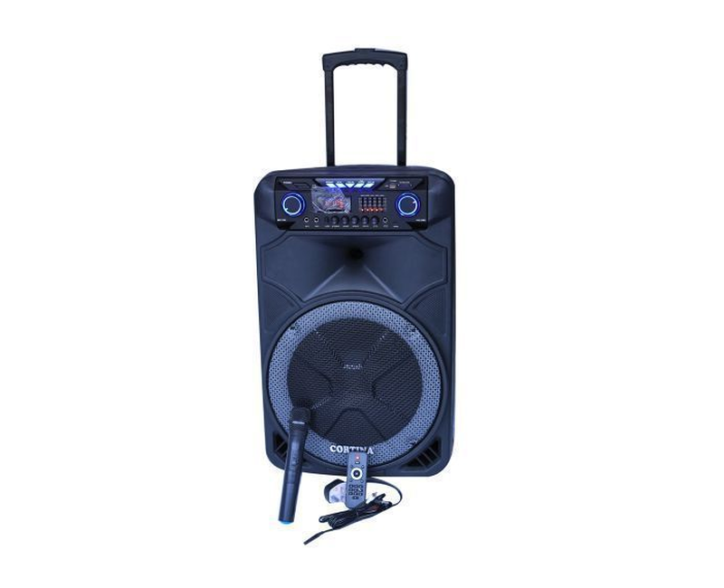 Cortina 15" Amplified Public Address Speaker Rechargeable  Black