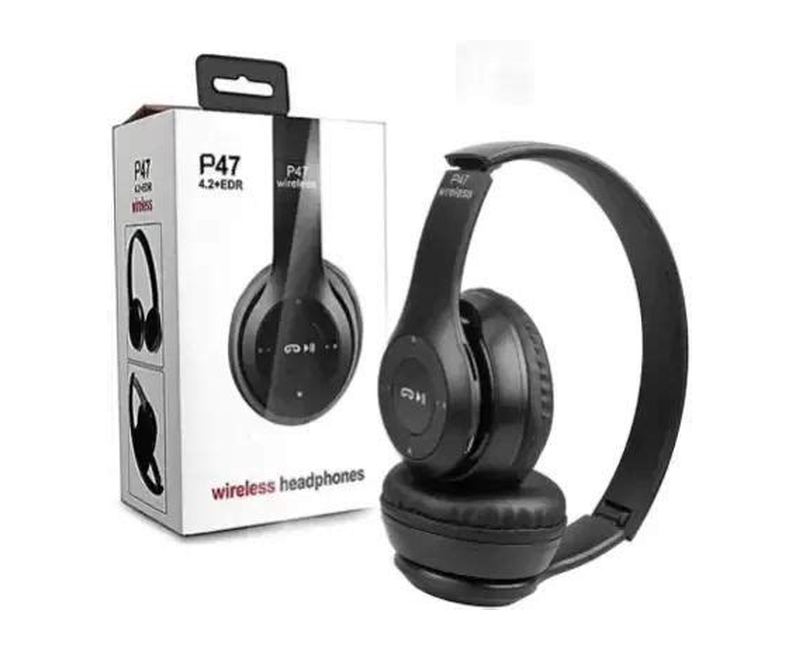 Phone P47 Wireless Bluetooth Headphone - Black..