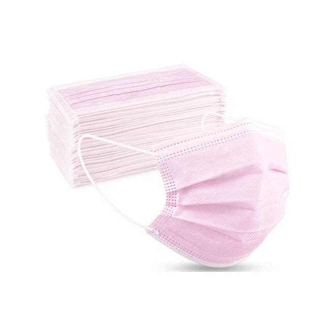 Mask 50pcs Disposable Protective Face Masks - Pink