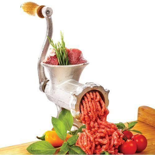 Hand Operated Meat Mincer Grinder - Silver