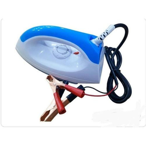 Solar And DC Electric Dry Flat Iron 12volt 150w Working On Battery - White/Blue/Green