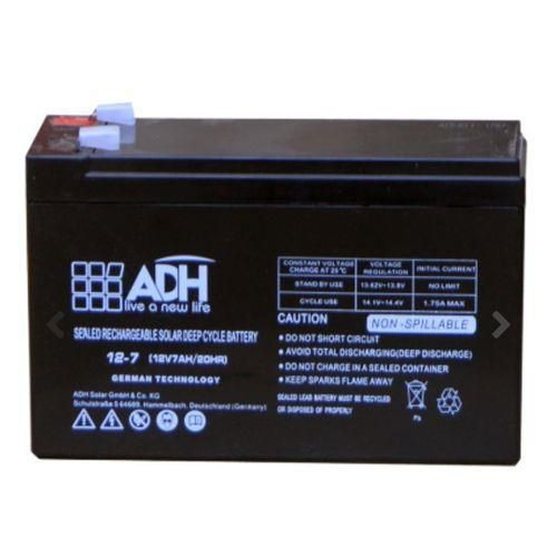 ADH 12V/20HR Solar, Fast Charging Sealed Rechargeable Deep Cycle Battery - Black /12AH