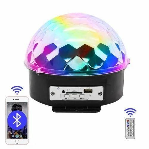 Sound Activated Rotating Disco Ball Party Light 6W RGB LED Stage Lights Projector Lamp - Black